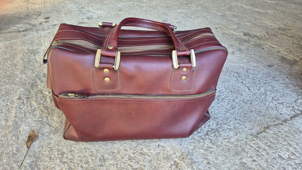 Duża stara torba podróżna PRL