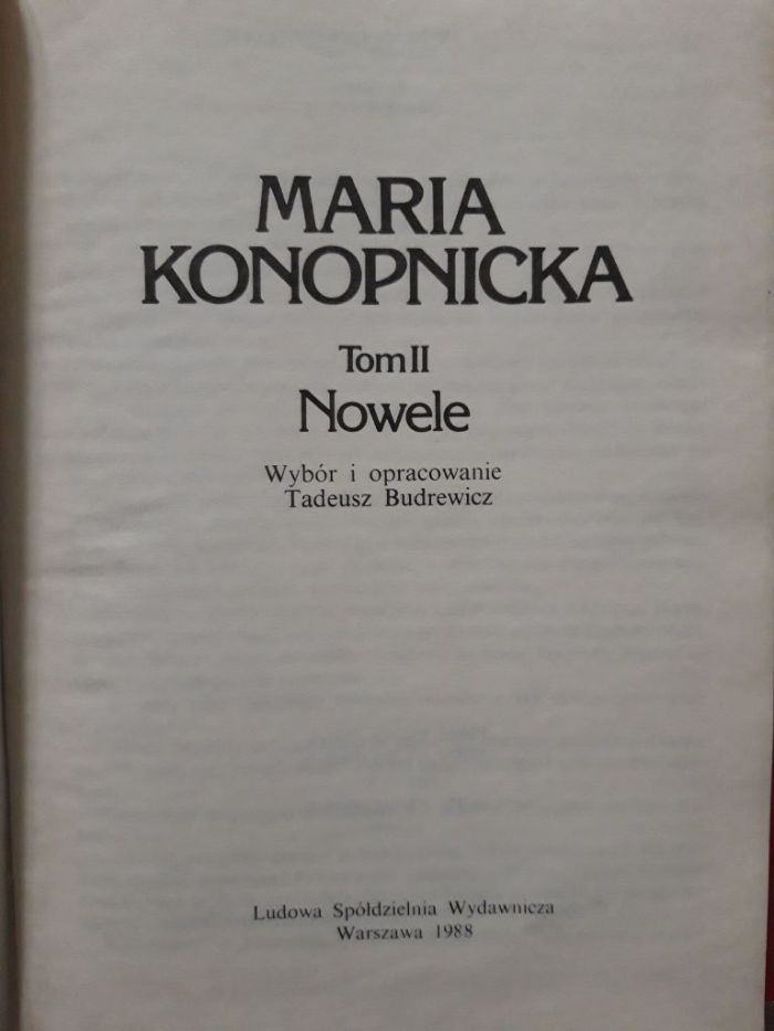 Maria Konopnicka - Nowele