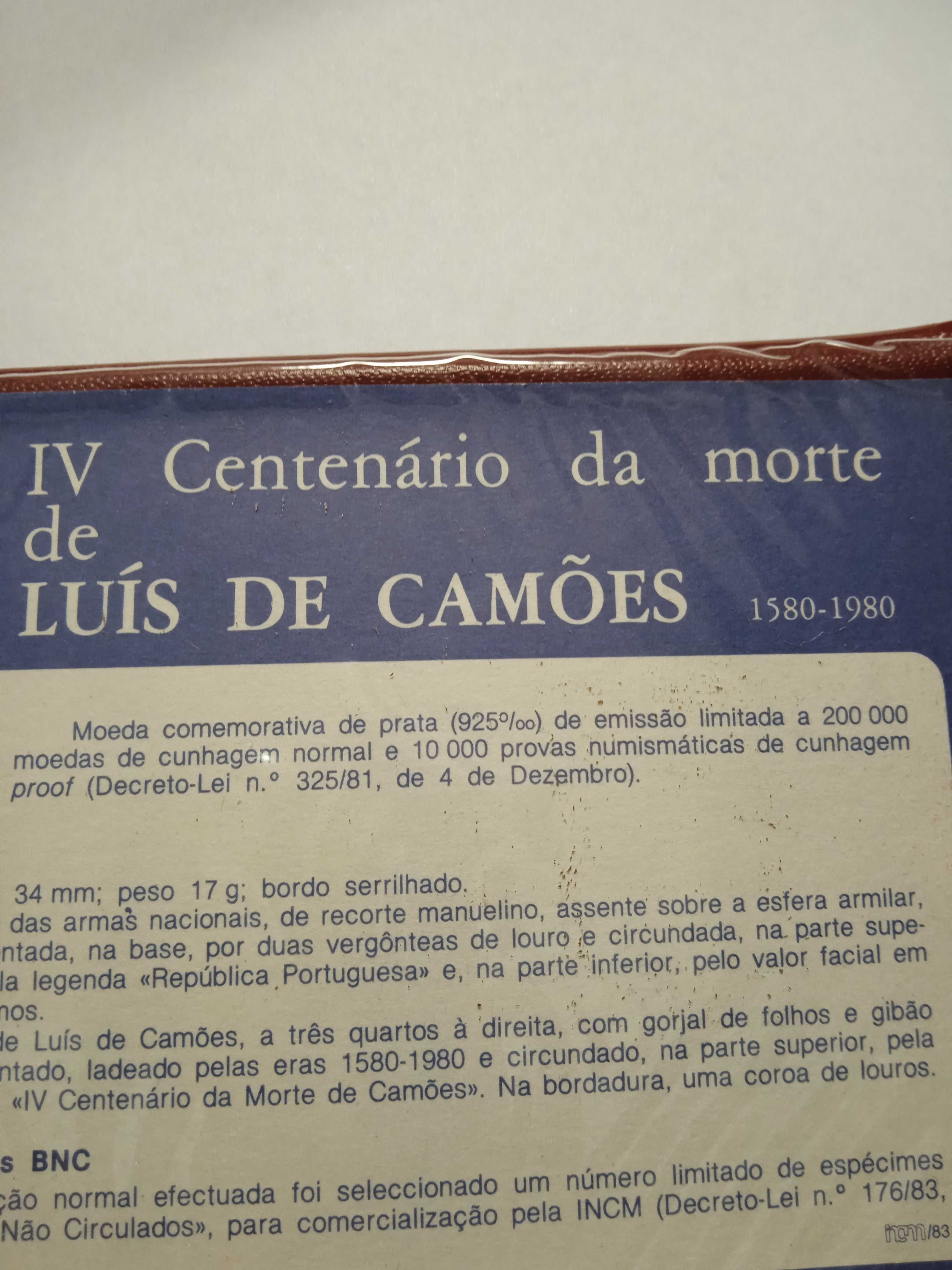 Carteira BNC - IV Centenário da Morte de Luís de Camões - Prata - 1980