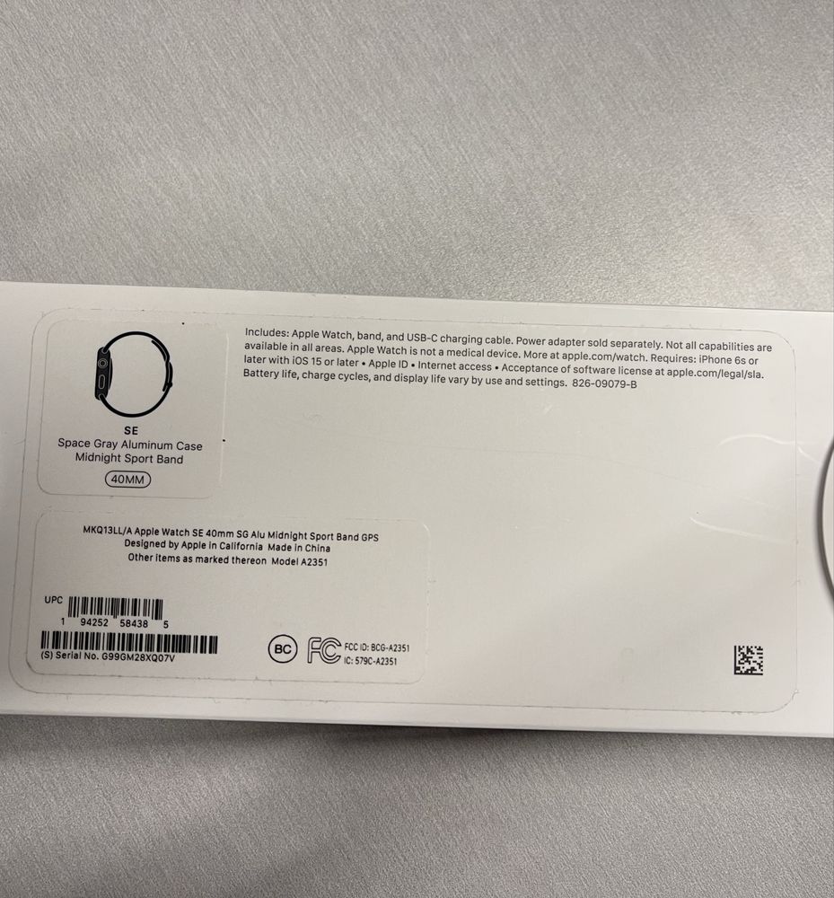 Apple watch SE space gray 40 mm