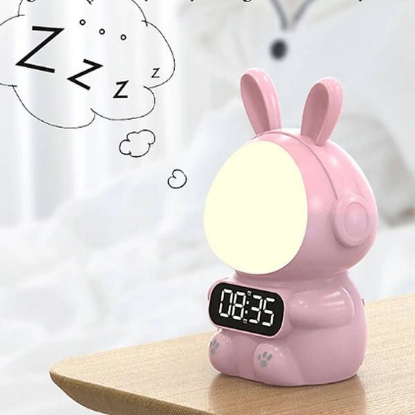 Нічник годинник будильник з таймером Кролик Rabbit clock для дітей на