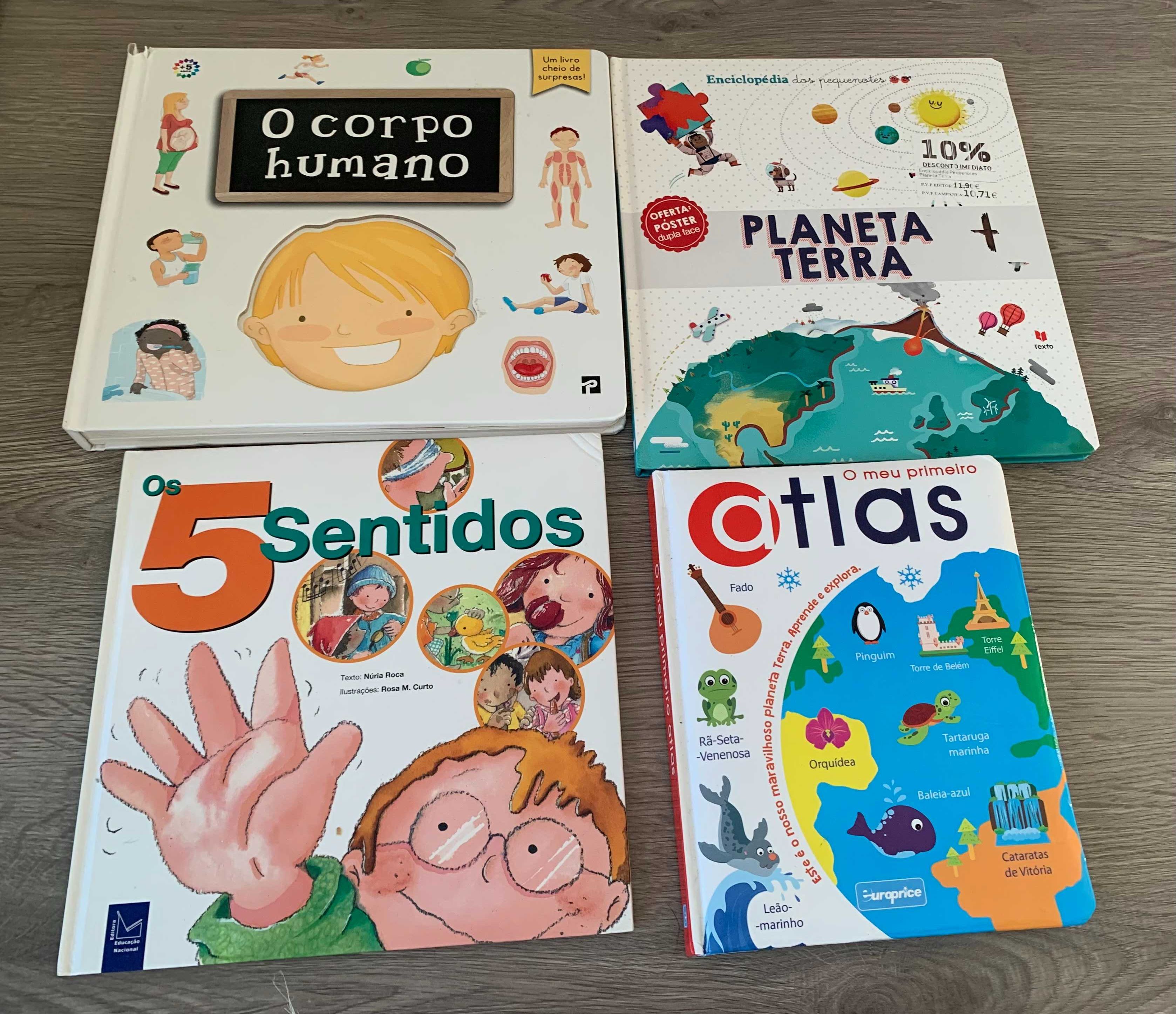 Conjunto de 4 livros infantis didáticos - como novos