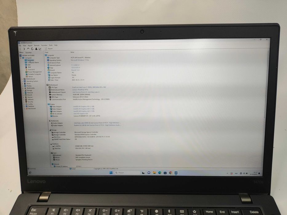 Ультрабук Lenovo Thinkpad T470s i7-7600u/8GB/256GB/14" FullHD Touch