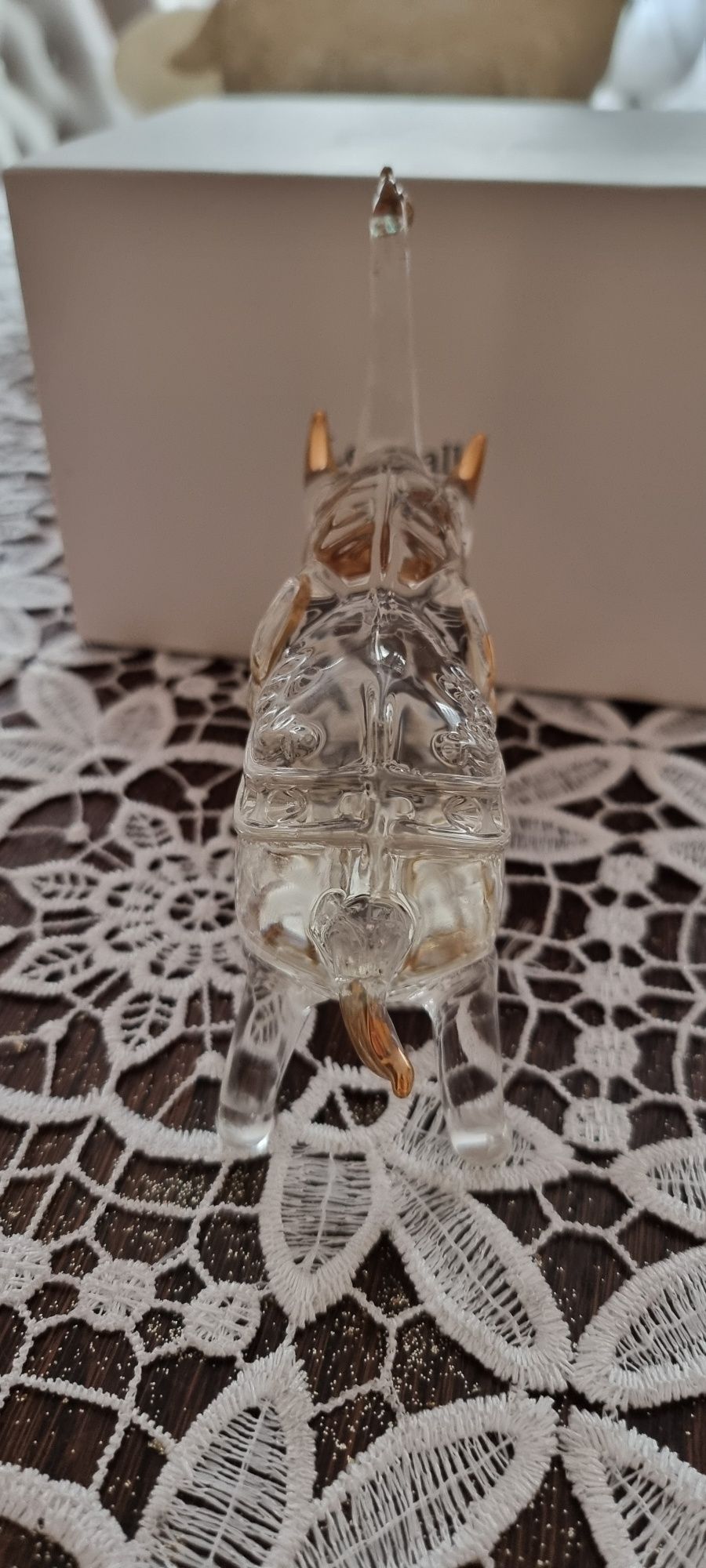 Szklany szklana kryształowa kryształowy figurka słoń na szczęście