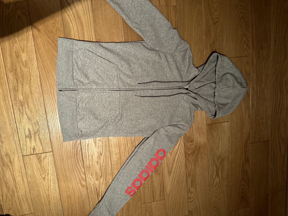 Adidas r. S bluza kaptur suwak rozpinana szara