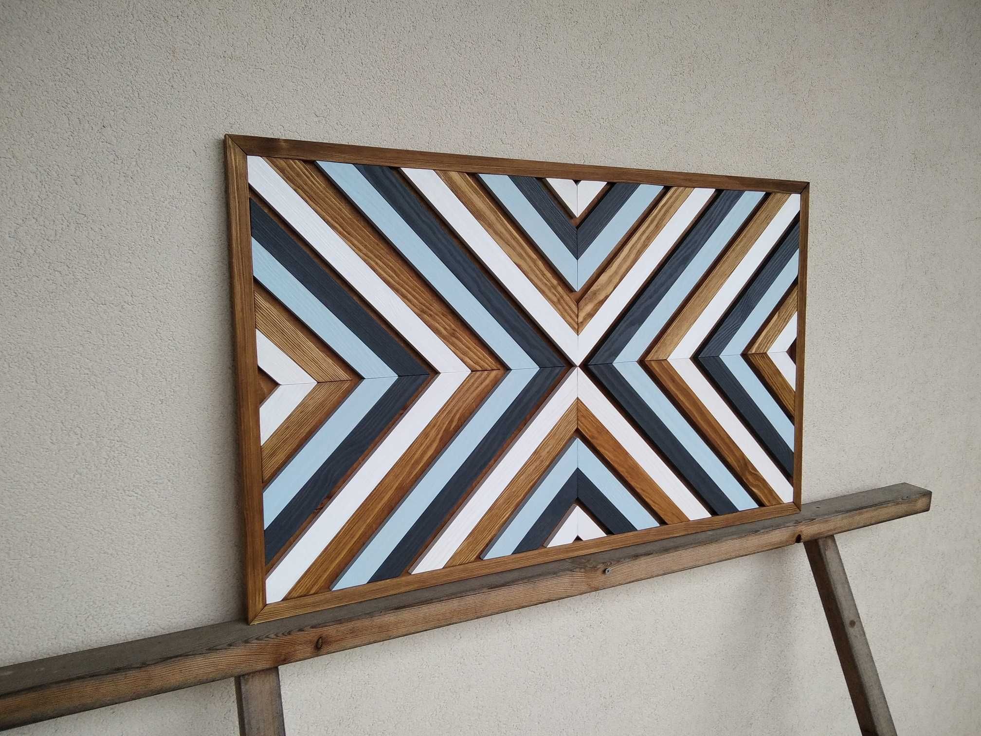 Obraz z drewna mozaika ozdoba ścienna 90 x 54 cm