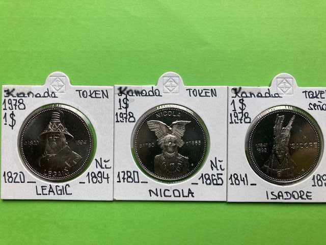 Monety  - tokeny - Kanada - 1978 - przywódcy plemion indiańskich