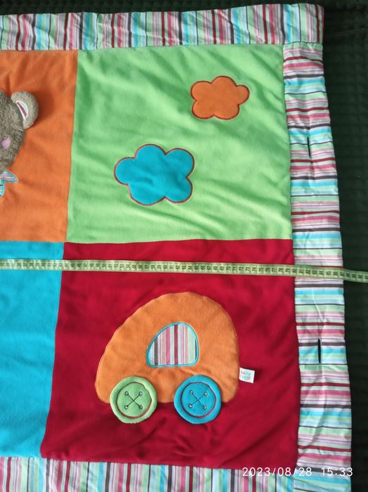 М'який теплий розвиваючий килимок з великим ведмедиком і