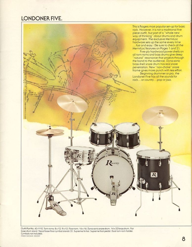 Rogers Big R 1976 rok USA zestaw perkusyjny werbel SuperTen vintage