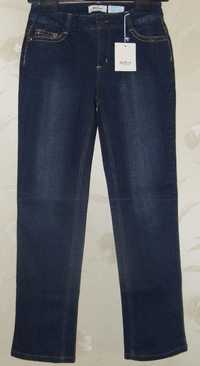 Spodnie jeansowe damskie kieszenie zdobione 36