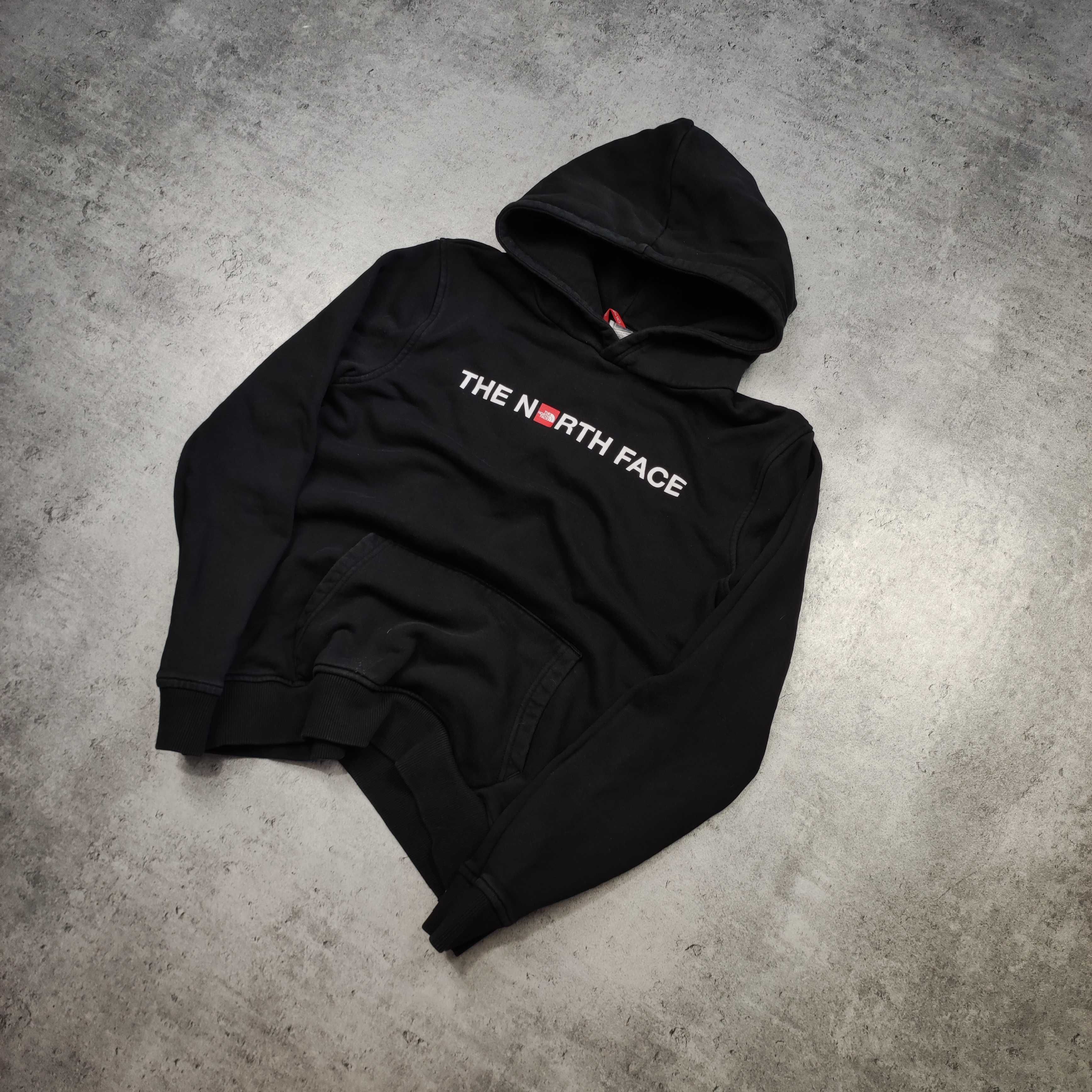MĘSKA Bluza z Kapturem Hoodie Duże Logo TNF The North Face Czarna