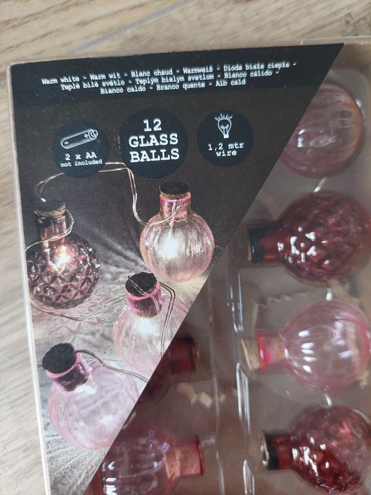 Różowo czerwona girlanda led światełka