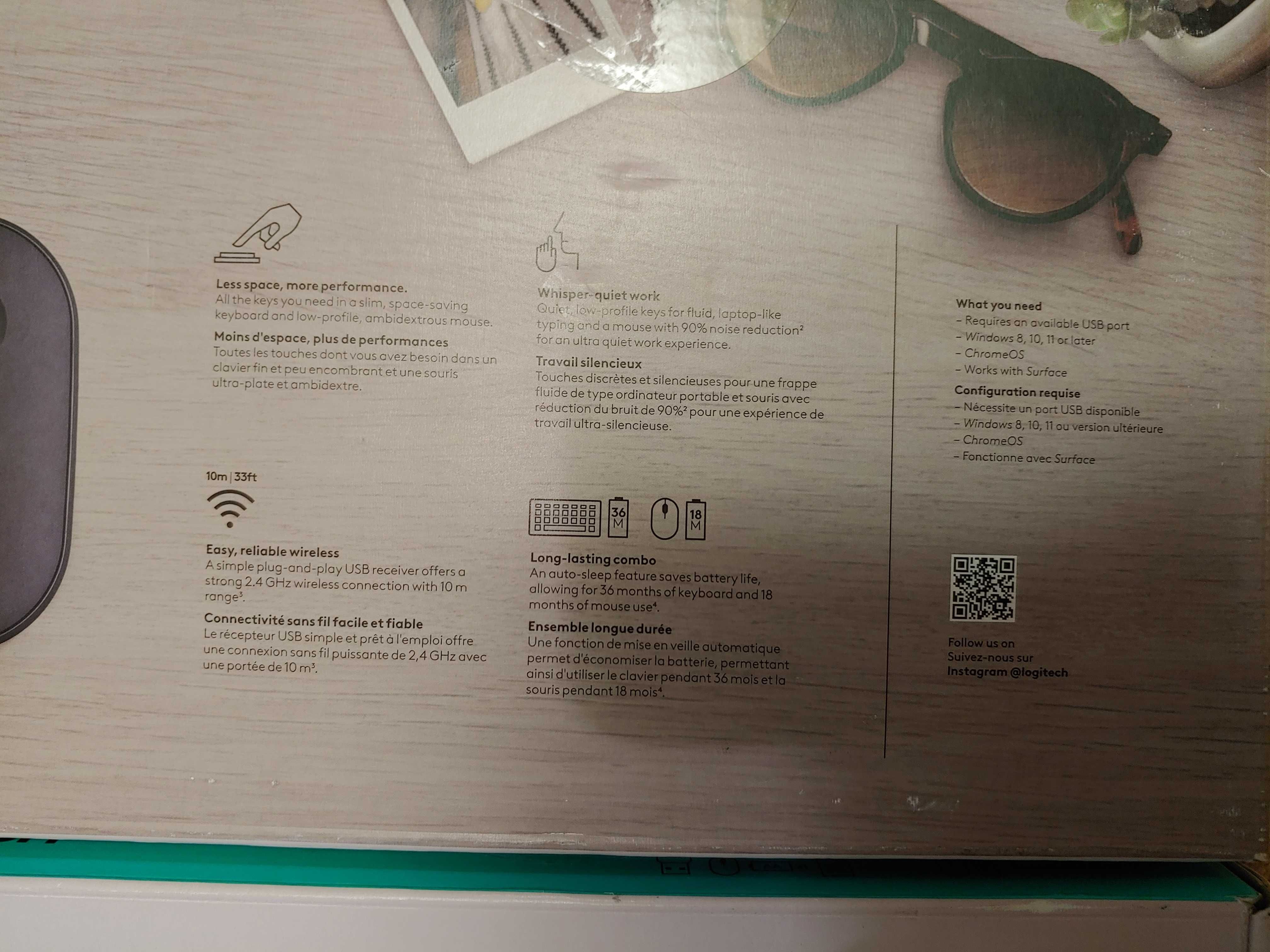 Беспроводные клавиатура и мышка Logitech Slim Combo MK470