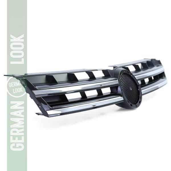 Grelha cromada preta brilhante para VW Touareg 2 7P pré-facelift 10a14