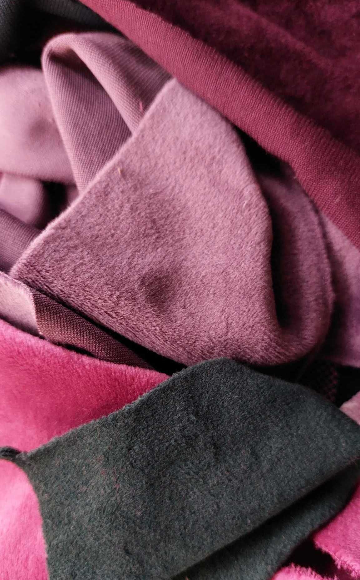 Welurowe skrawki aksamitne ścinki mix velvet skrawki tkanin 5kg