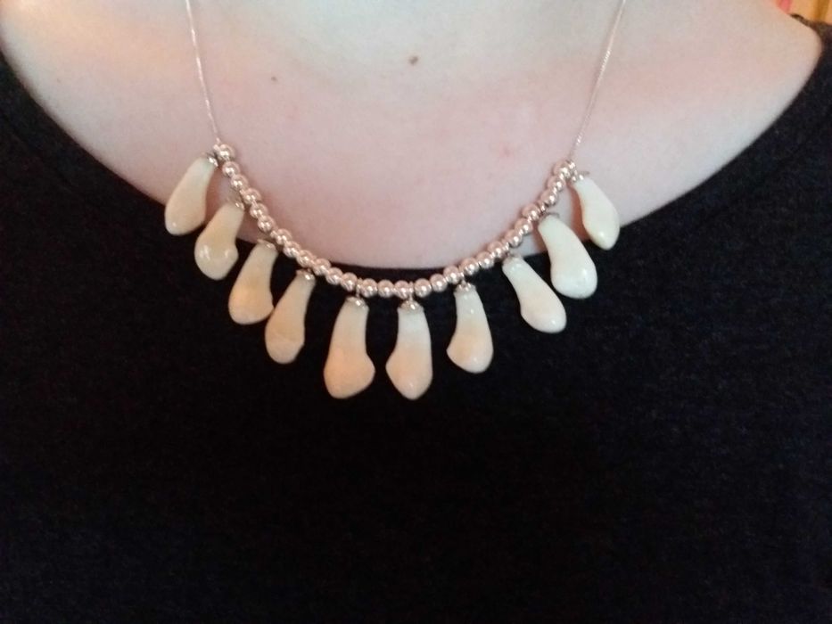 NASZYJNIK SREBRNY z grandlami unikat