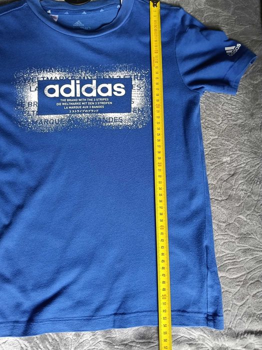 Niebieski t-shirt chłopięcy Adidas r. 140
