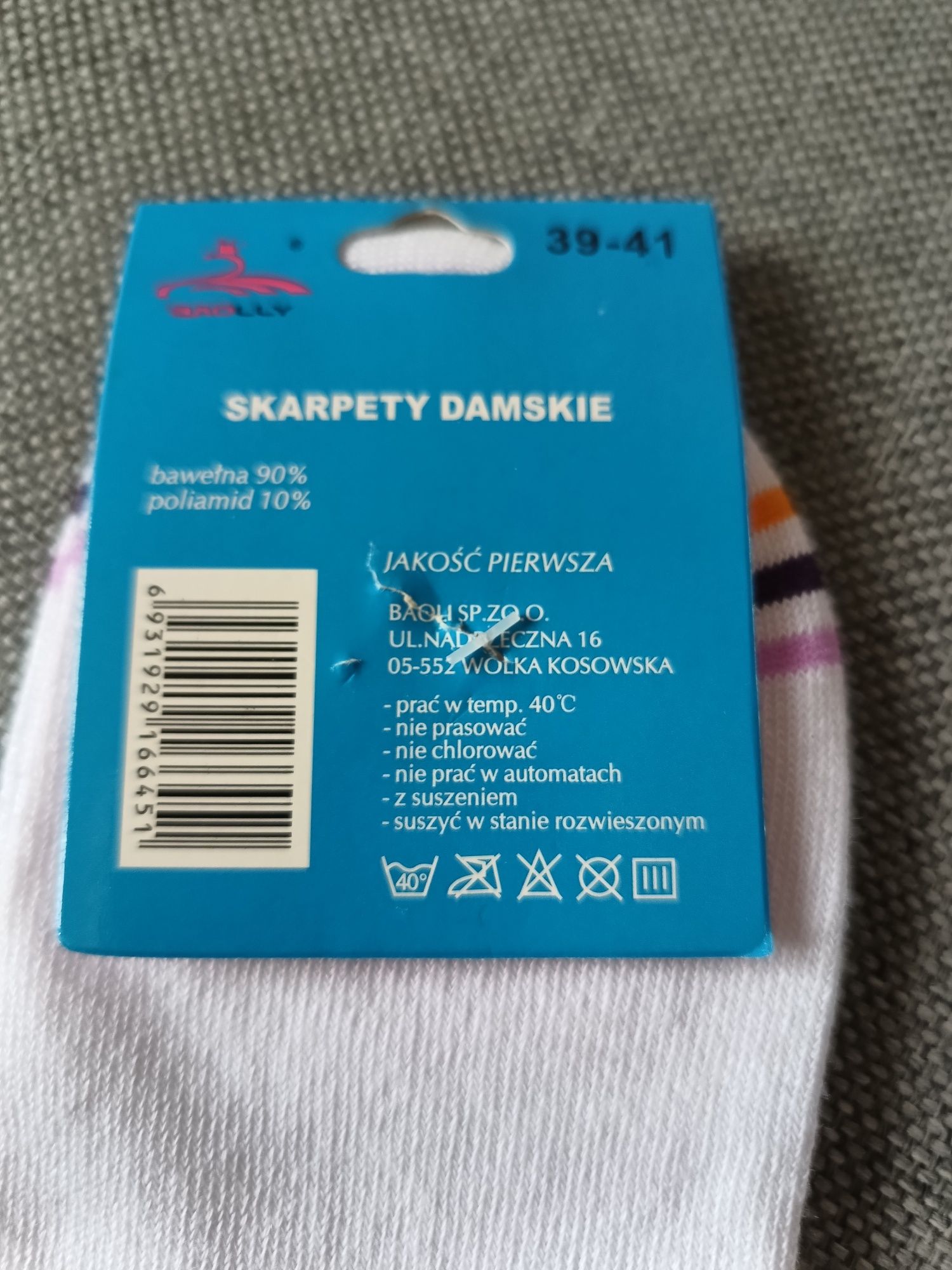 Skarpetki bawełniane, nowe, rozmiar 39-41