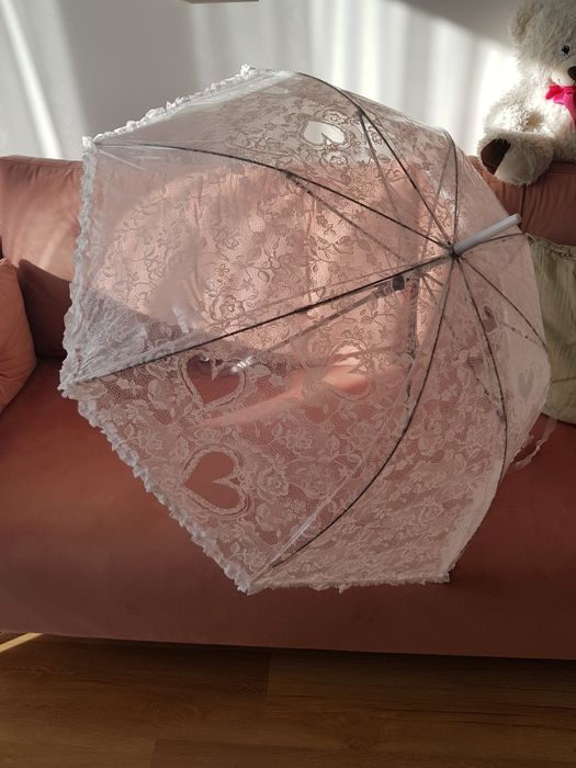 Parasolka ślubna przezroczysta