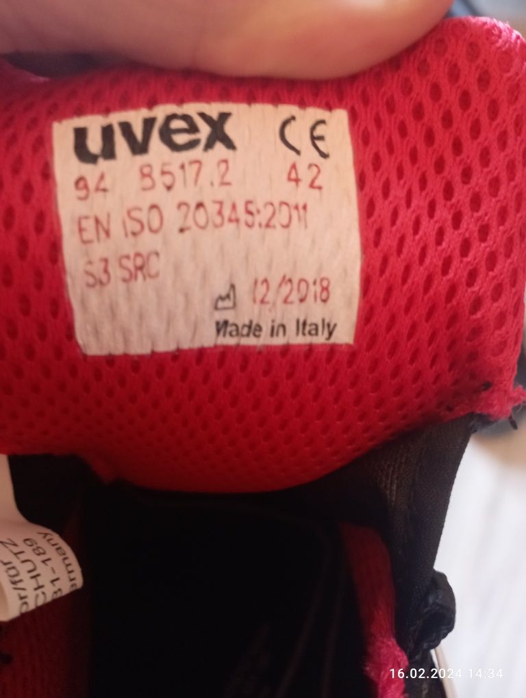 buty Uvex 85172 rozm 41 rozm 42 wkładka 27,8 cm nowe