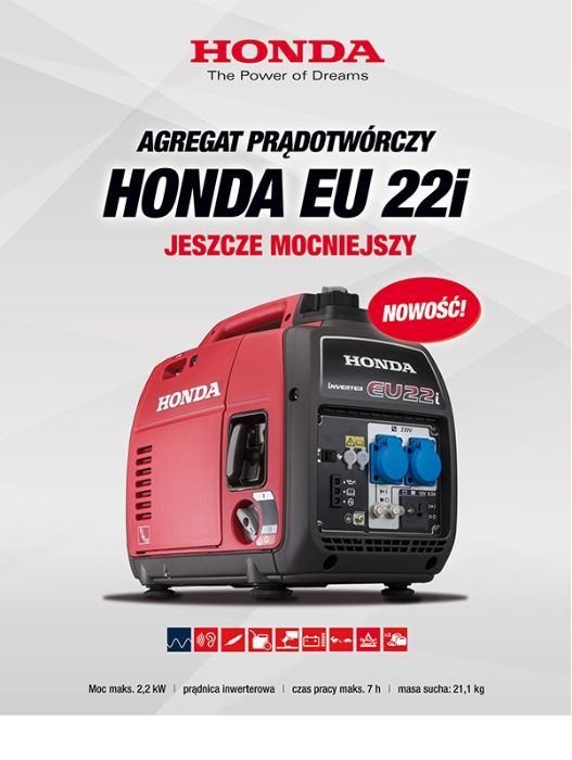 Dostępny!! Oryginalny agregat prądotwórczy Honda EU22i Skierniewic