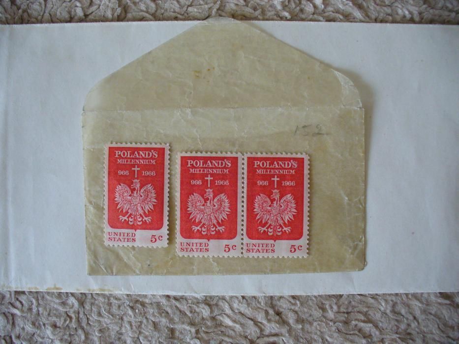 Stare znaczki z USA /Orzeł w koronie/ 1966r. /3szt/