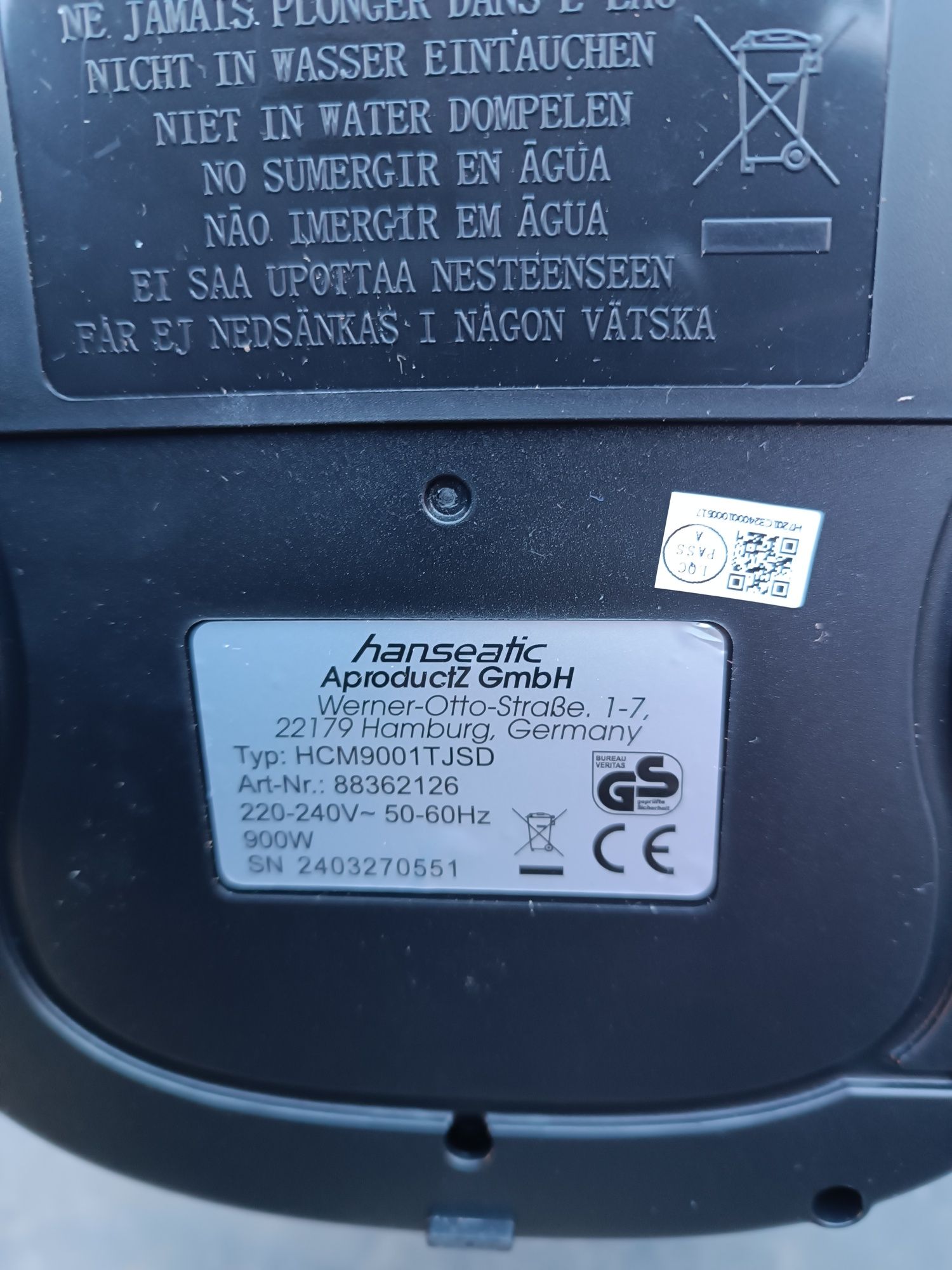 Hanseatic HCM9001TJSD ekspres przelewowy