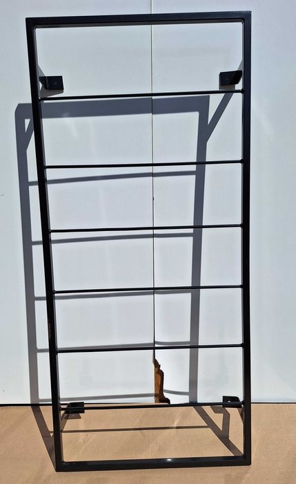 Metalowa pergola ścienna loft 130x60 cm czarny półmat 2 sztuki