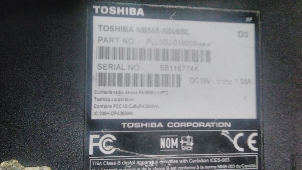 Toshiba nb 505 нетбук