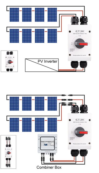 Фотогальваніческий двохполевий  сонячний ізоляційний перемикач