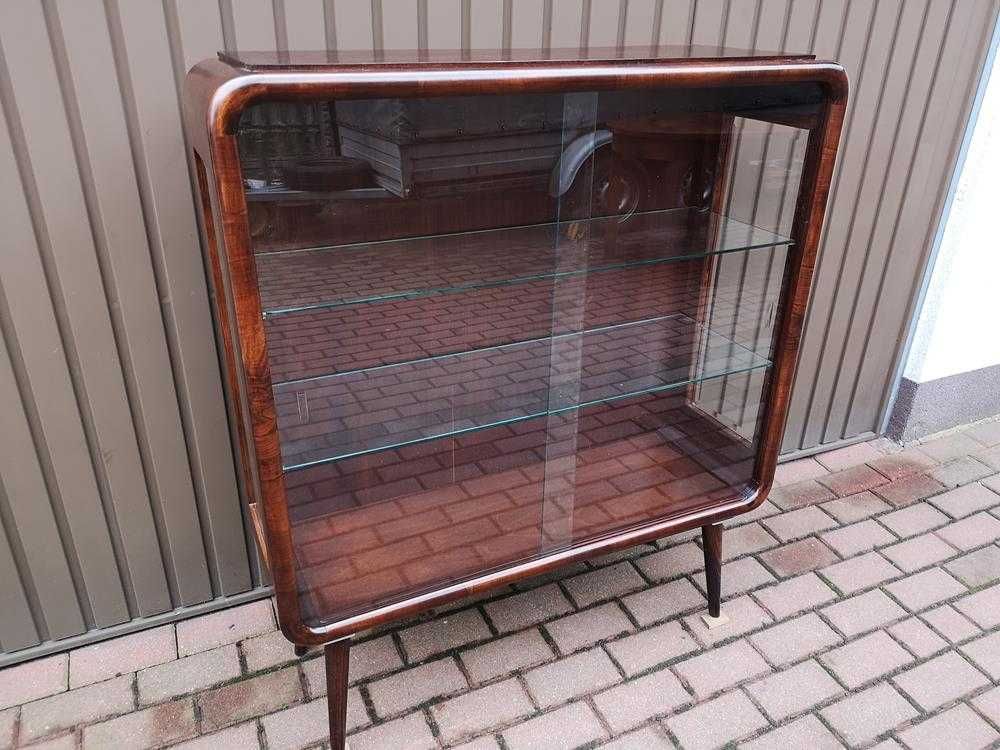 Witryna Biblioteka ART-DECO Orzech Zgrabna Stara Antyk Po Renowacji.