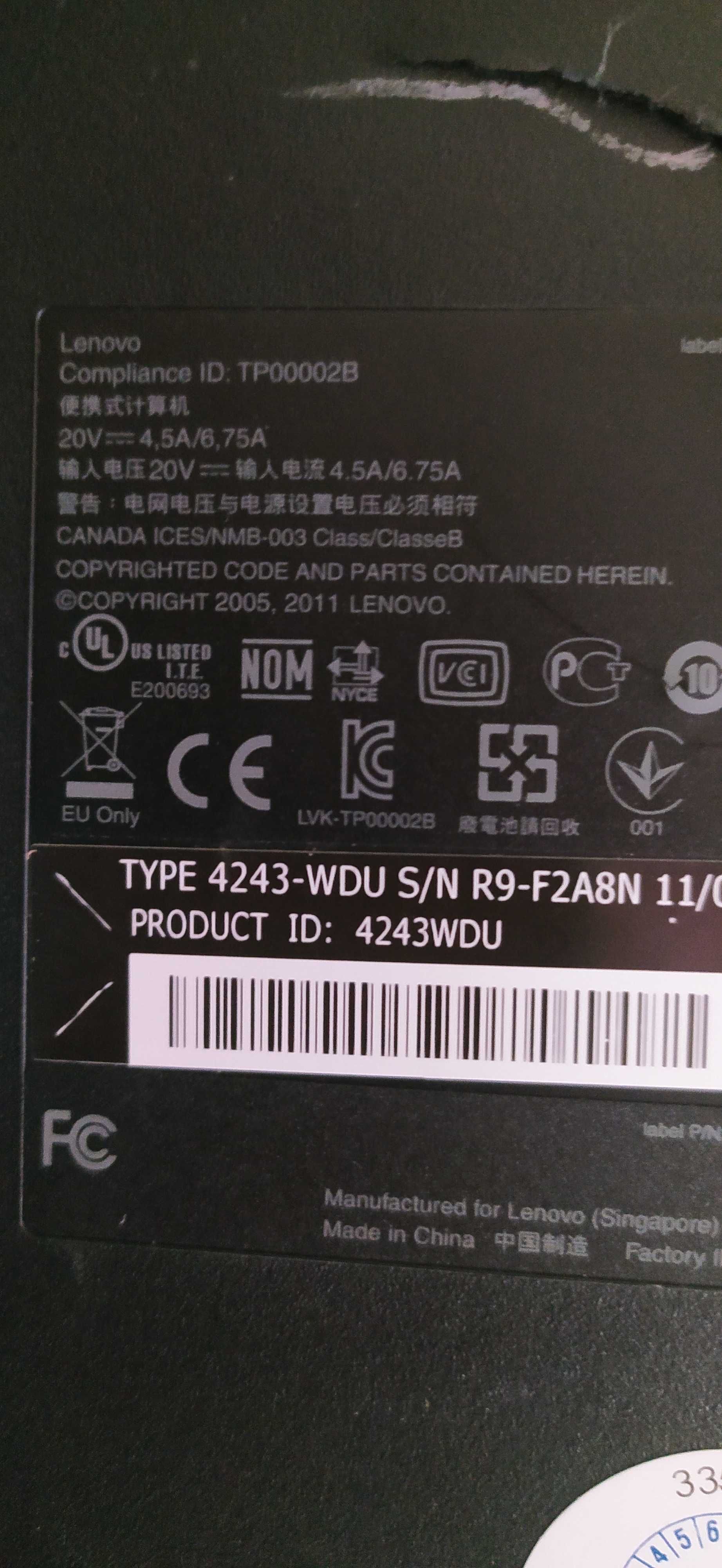 Ноутбук LENOVO ThinkPad T52015.6 i5, с сумкой для ноутбука в комплекте