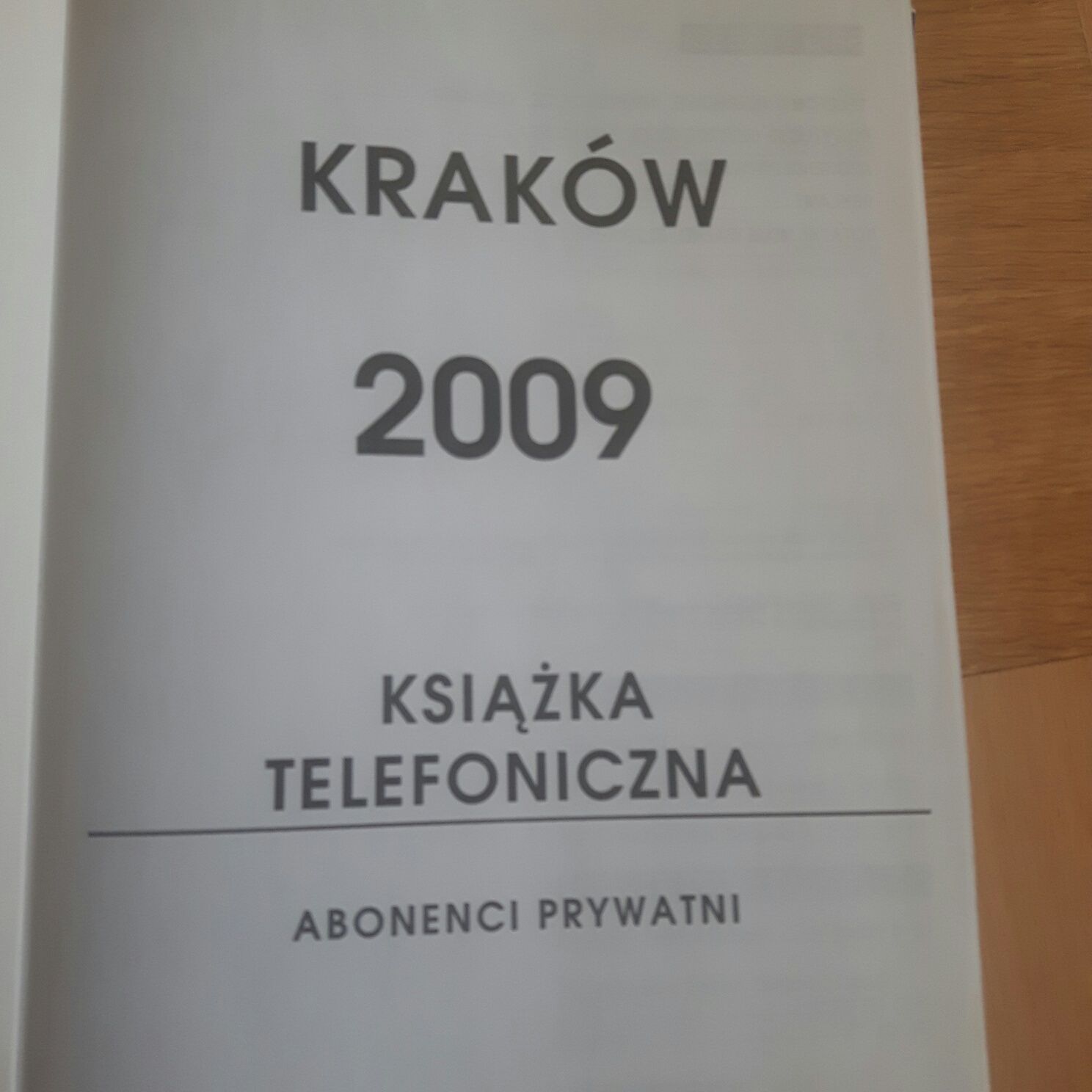 Książka telefoniczna Kraków 2009r.