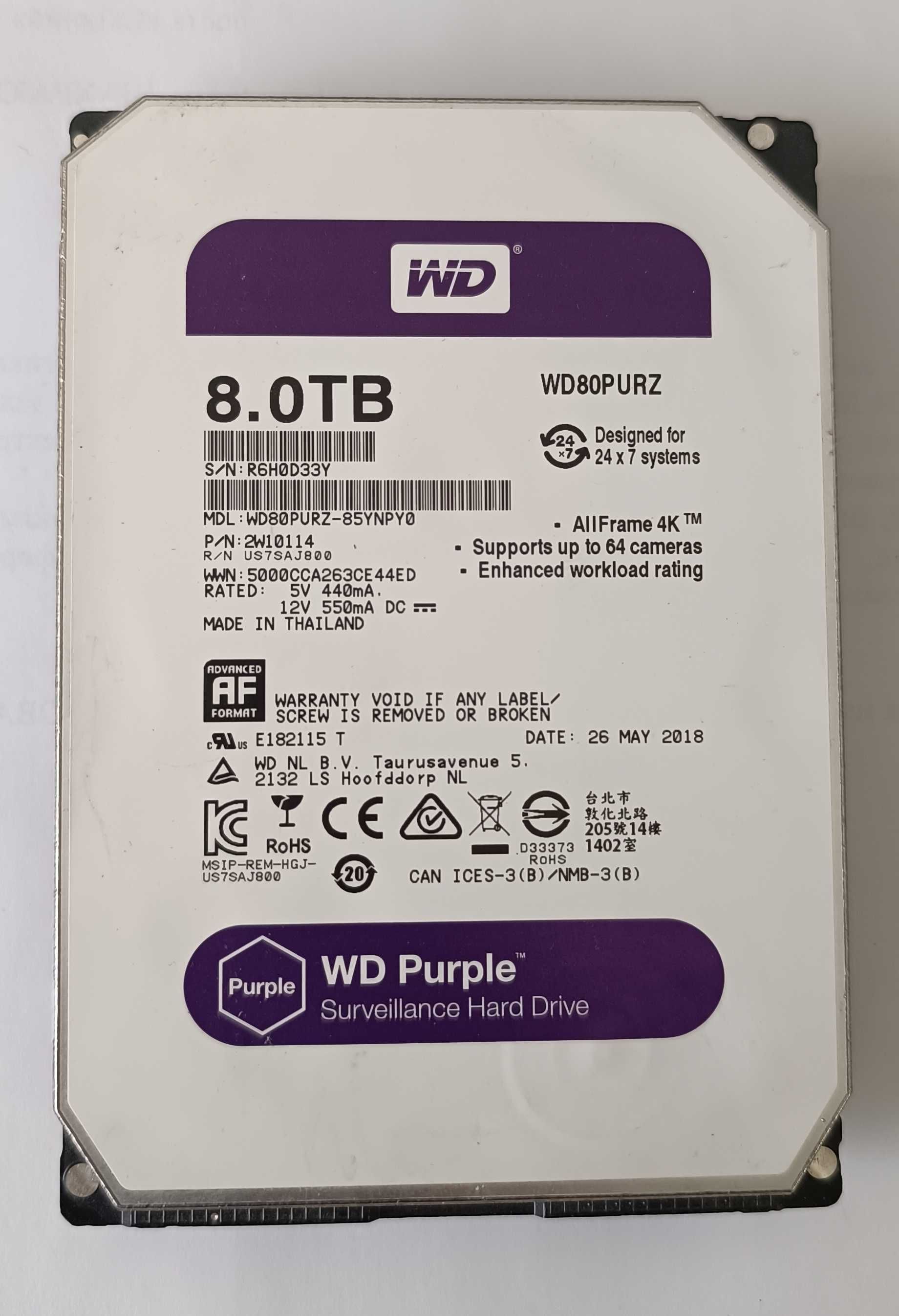 Жорсткий диск WD Purple 8TB WD80PURZ