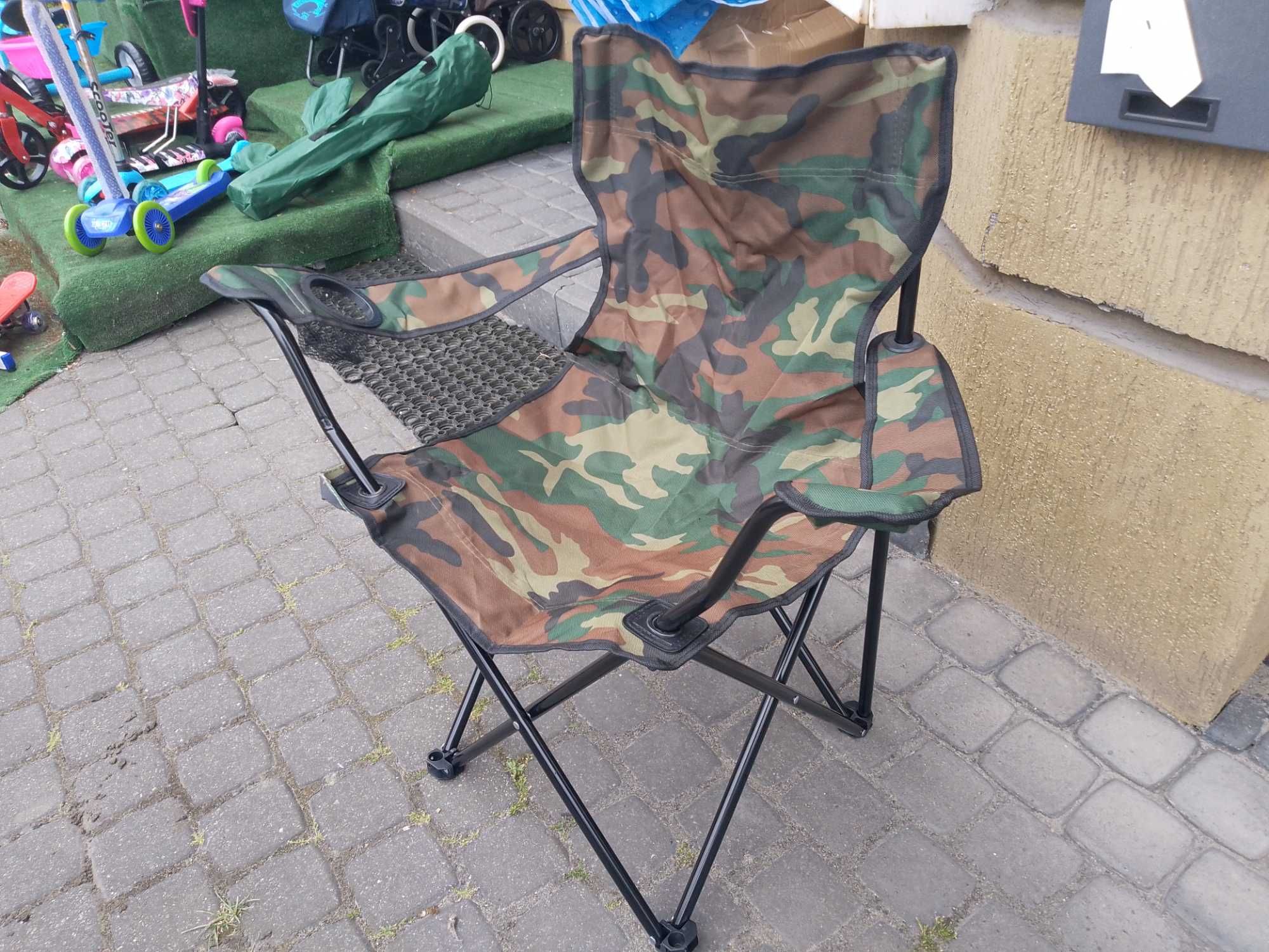 KRZESŁO turystyczne wędkarskie skład DUŻE FOTEL MORO krzesełko kemping