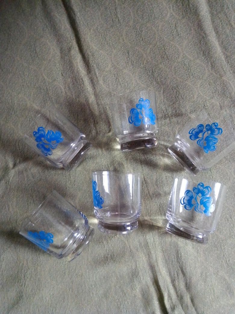 Стаканы стекло,с рисунком,6 шт.120 гр.
