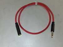 E090 Kabel Jack 3,5mm 4-Pin Męski Żeński AUX Czerwony