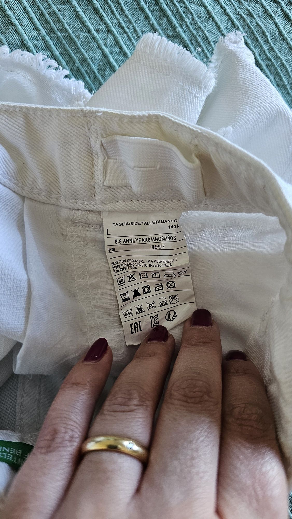 Calções de ganga brancos Benetton