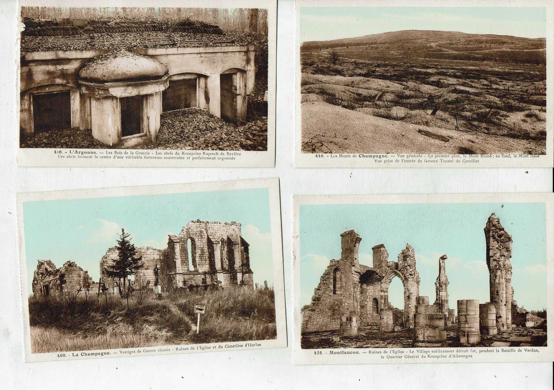 Interessante lote de 71 postais sobre a I Guerra Mundial. 1916 a 1930