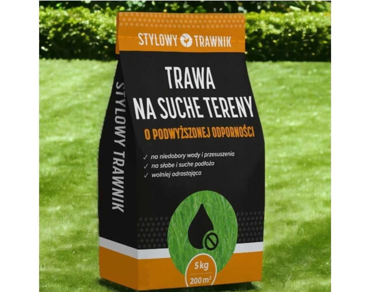 TRAWA NA TEREN SUCHY nasiona 5kg samozagęszczająca odporna 200m2