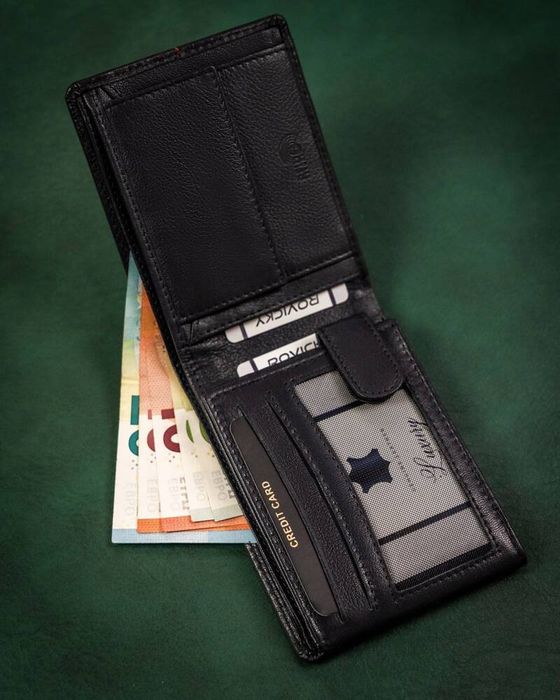 duży, skórzany portfel męski z systemem rfid - rovicky