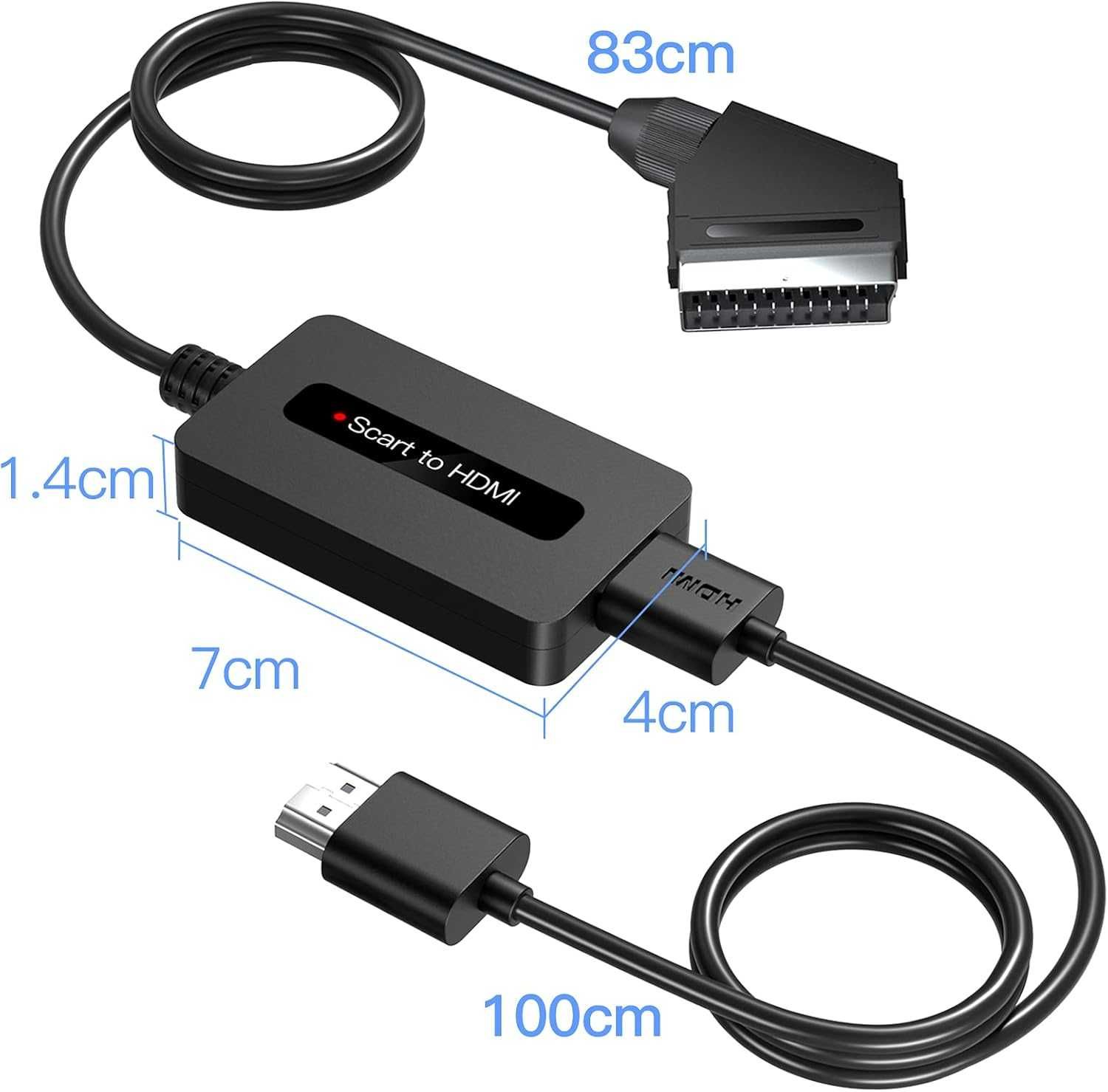 Konwerter adapter kabli Scart na HDMI 1080p 720p 492
