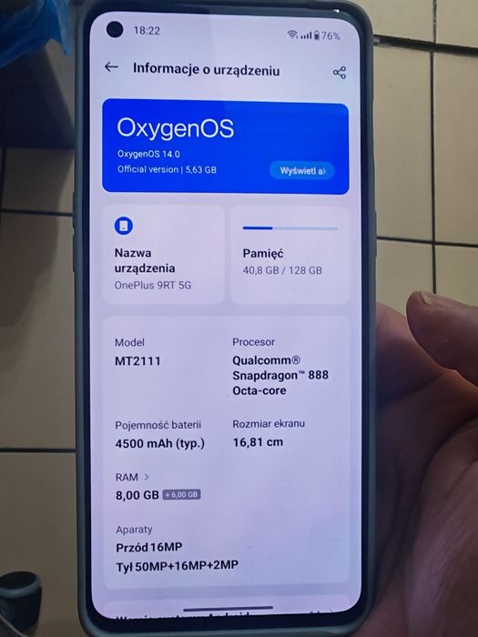 oneplus 9rt dual sim 8/128gb 5g