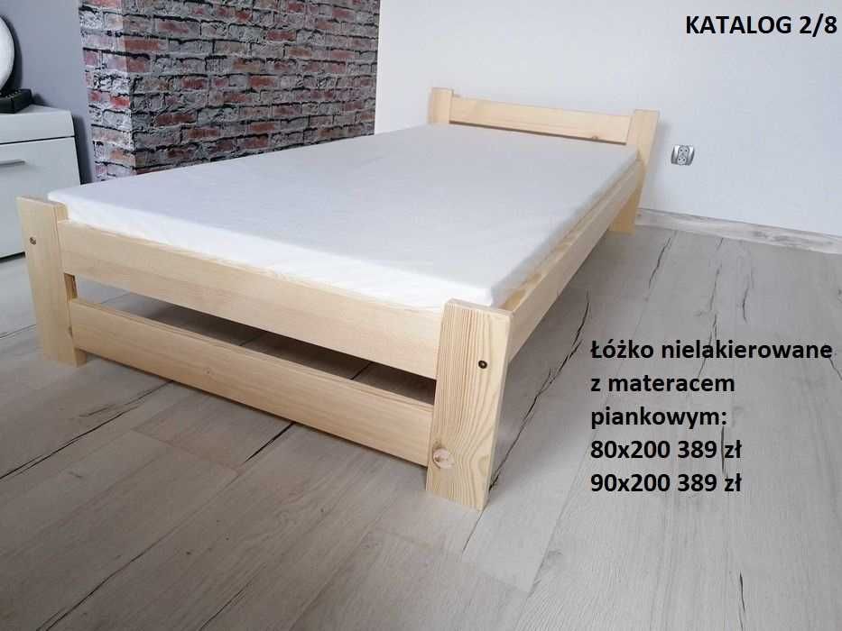 Łóżko z materacem 90x200 pracownicze hotelowe materac stelaż komplet