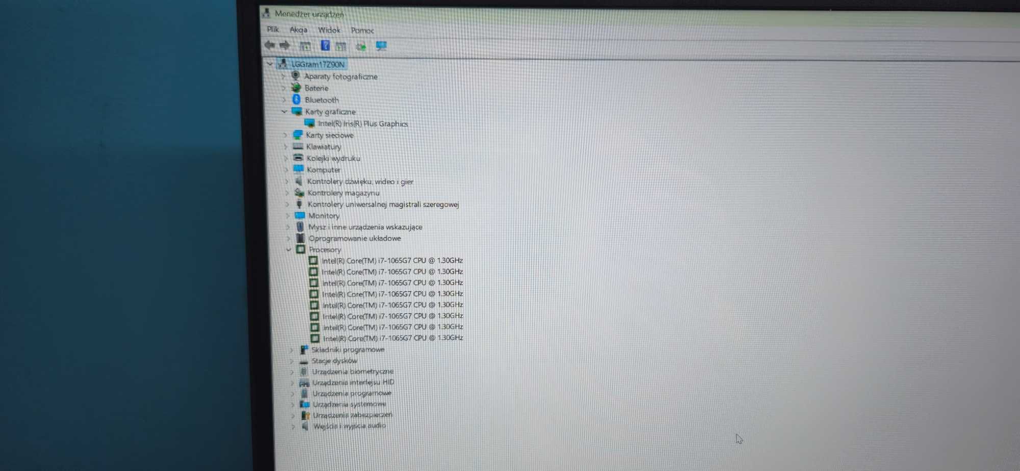 LG Gram 17" 17Z90N-R 2020, i7-1065G7, 16/512GB,WQXGA,obudowa Magnezowa