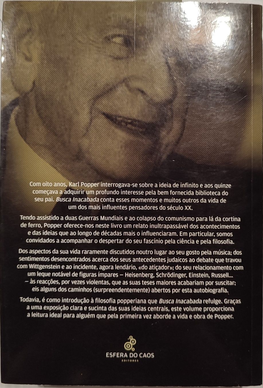 Livro Raro: Karl Popper - Busca Inacabada (Como novo)