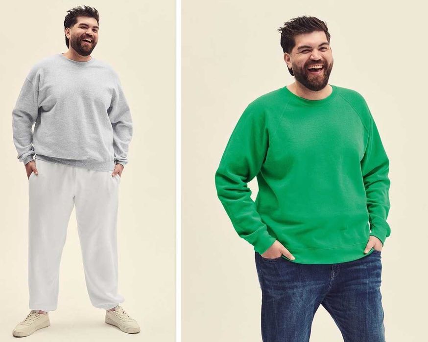 Чоловічий СВІТШОТ на флісі Джемпер Реглан FRUIT OF THE LOOM толстовка