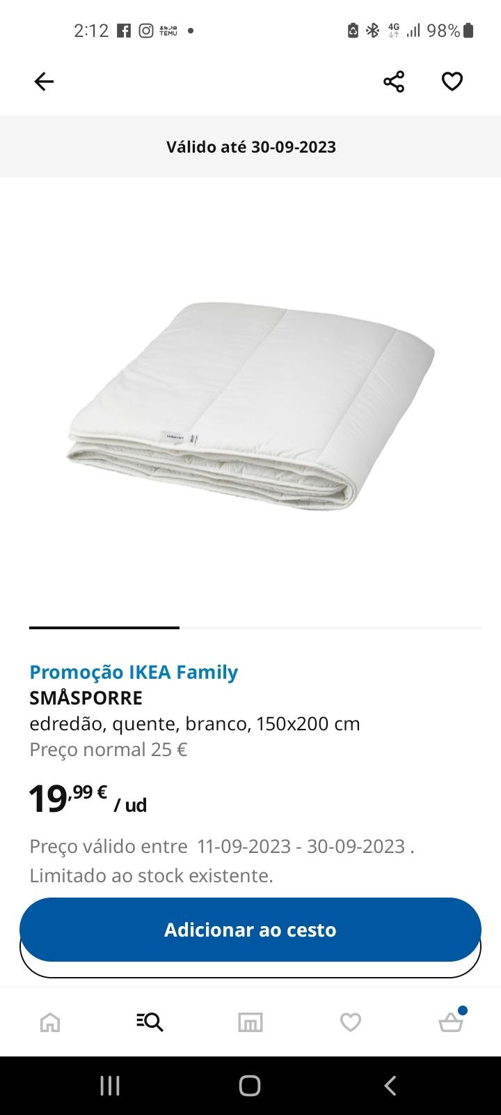 Cama Solteiro IKEA 90 x 200