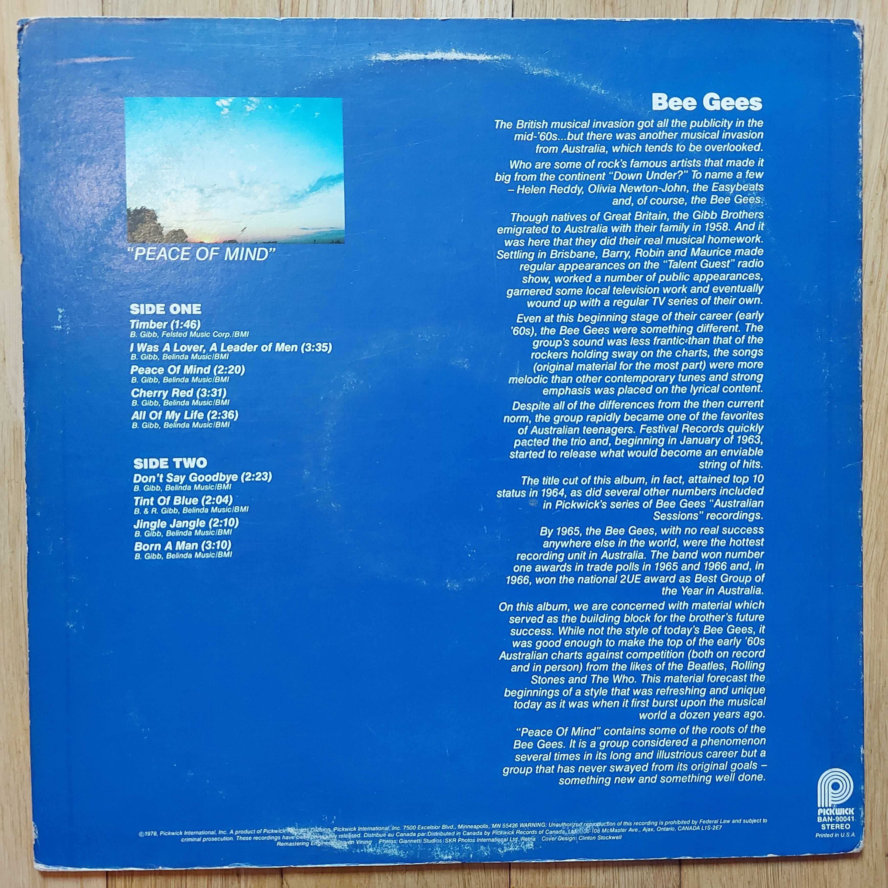 Bee Gees ‎Peace Of Mind  1978 USA (VG+/VG+)