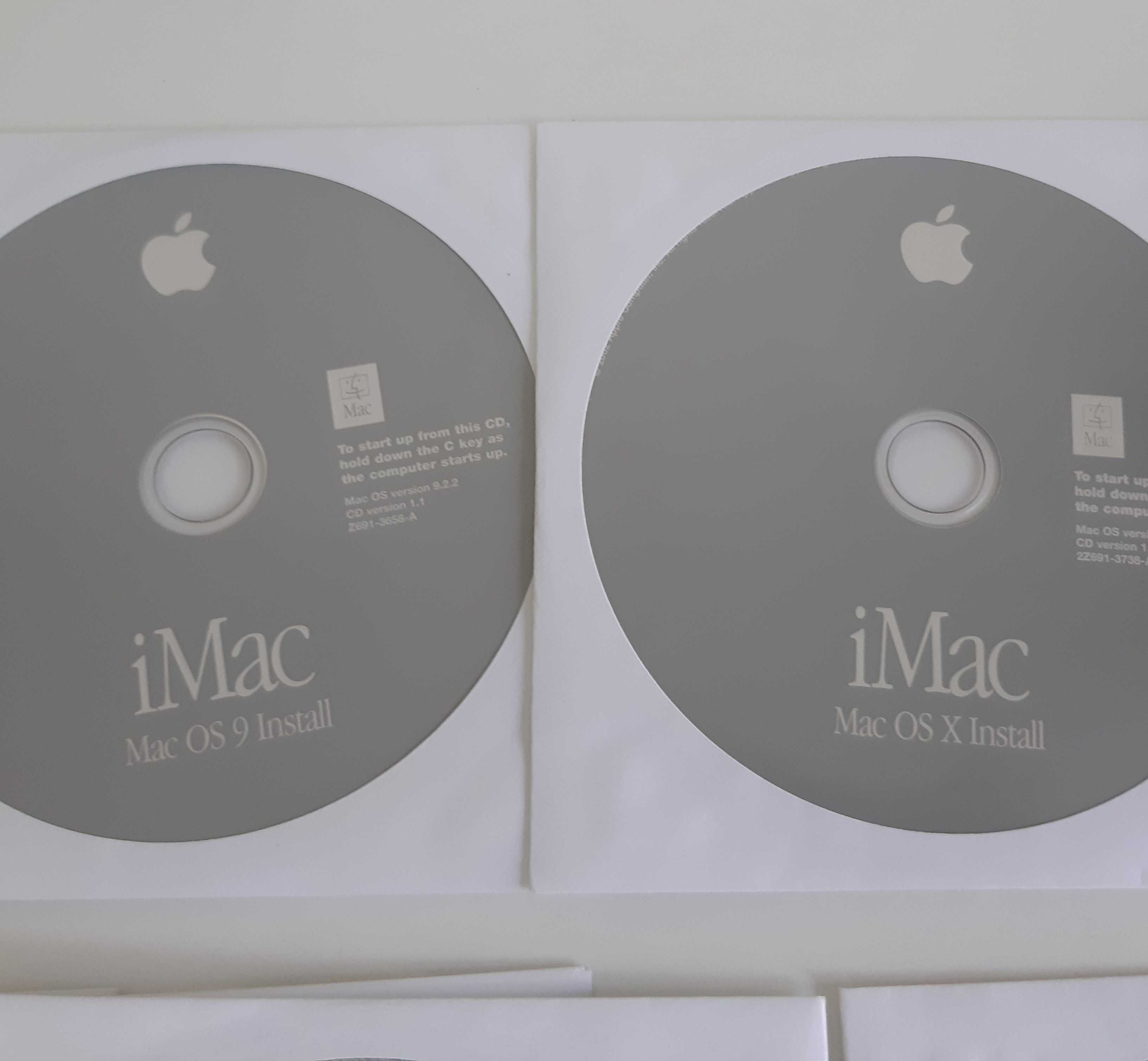 Pack 13 CDs Originais Instalação iMac Mac OS 9 e X Aplicações Restauro